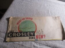 Crosley Radio Advertising store display poster sign 1936 original rare 33 x 24'' picture