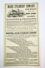 1877 Portland Maine Print Advertisement Railroad Montreal Steamship Franconia picture