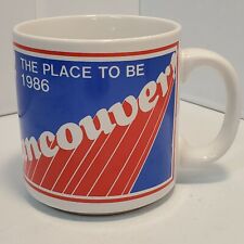 VTG Vancouver Coffee Mug Ceramic Souvenir Tea Cup The Place to Be Red White Blue picture