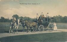 GENESEO NY - The Old Stagecoach Stage Coach Postcard - 1912 picture