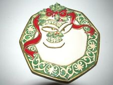 Fitz and Floyd Christmas Bells Octagon Canape/ Cookie Plate 8.5