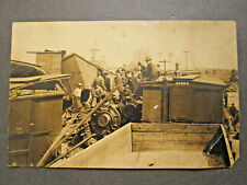 1906 Mazomanie WI CannonBall Eng#655 head-on collision Train Wreck RPPC Postcard picture
