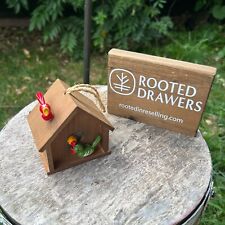 Vintage Miniature Bird House Wooden Tiny Small Mini Home Decor Holiday Season picture