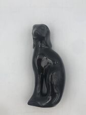 Vintage Black  Ceramic Sitting Dog Figurine from Brazil 8