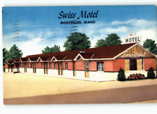 Postcard -Montpelier, Idaho - SWISS MOTEL Roadside Linen picture