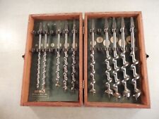 IRWIN 10 Piece Auger Bit Set USA w/Wood Box AS IS* picture