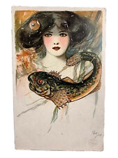 Rare Samuel Schmucker Postcard - The Mermaid's Lovers - Detroit Publishing picture