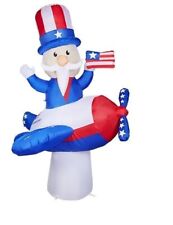 8 FT Inflatable UNCLE SAM on an Airplane w/ Blower and Stakes picture
