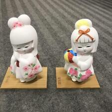 Two Hakata Dolls, Ceramic, Antique, Retro Made By Kawamura Toyama picture
