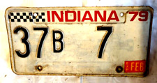 Indiana Jasper County 1979 Race Car Design Metal Expired License Plate 37B7 LOW# picture
