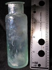 Rare WHITTLED Flint Glass Medicine Bottle Antique Circa 1850s Iridescent Patina picture