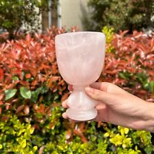1.5LB 5.1'' Hand Made Natural Rose Quartz Crystal Cup Carving Healing Decor picture