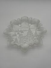 Mikasa Frosted Crystal Dish Girl Decorating Christmas Tree 9