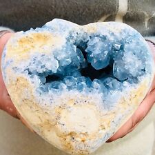 5.86lb Natural blue celestite geode quartz crystal mineral specimen healing picture