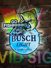 Bass Fish Go Fishing Beer 2D LED 20