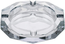 Crystal Glass Ashtray, Octagon Ash Tray Cigar Cigarettes Ashtray Holder Office H picture