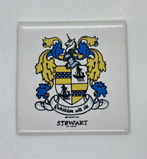Vintage Coat Of Arms Of Scotland Royal Stewart Tartan Art Tile Plaque Decor 20 picture