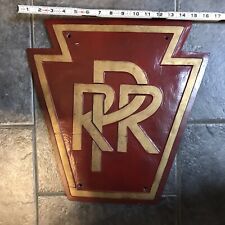 Vintage Pennsylvania Railroad PRR Composite Emblem Train Plaque Red & Gold FEDEX picture