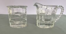 Vintage Dalzell Viking Clear Country Craft  Pattern Creamer And Sugar Bowl EUC picture