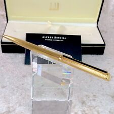 Vintage Dunhill Ballpoint Pen Gemline Gold Finish Barley Black Clip w/Box&Papers picture