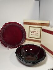 Vintage Avon 1876 Cape Cod Ruby Red Collection- Serving Bowl and Dinner Plate picture