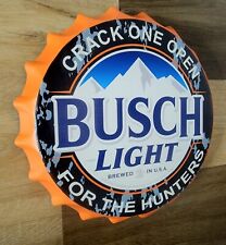 Busch light For the Hunters Large Bottle Cap Metal Beer Sign Man Cave Bar Decor  picture