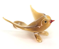 Art Glass Hand Blown Sculpted Bird Figurine Miniature Mini Handcrafted Vintage picture