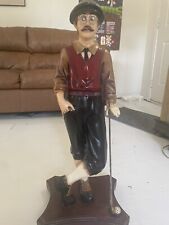 27.5 Inch Tall Vintage Golfer Statue Sculpture Figurine Display With Golf Stick picture