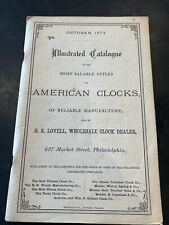1874 Illustrated Catalogue AMERICAN CLOCKS w/ Price Reference Guide Book Dealer picture