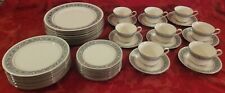 #7570 Prelude China by NORITAKE Black & Ivory Dinnerware Wedding MCM -40 pieces picture
