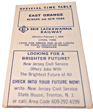 FEBRUARY 1970 ERIE LACKAWANNA EAST ORANGE NEW JERSEY PUBLIC TIMETABLE picture