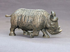 Detailed Rhinoceros Baby Bronze Rhino Art Signed Figurine Sculpture Statue Numbe picture