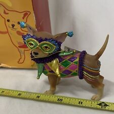Aye Chihuahua Mardi Gras Chihuahua Dog Resin Ornament Westland Giftware picture