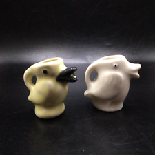 2 Mini Bird Creamer Pitcher Duck Miniature Ceramic picture