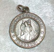 Vintage Silver Plated Brass Bishop Choi Christian Saint Christopher Medal MW picture