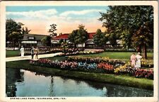 Texarkana TX-Texas, Spring Lake Park, Garden, Visitors, Vintage Postcard picture