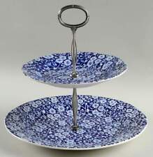 Staffordshire Calico Blue  2 Tiered Serving Tray 10023797 picture