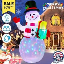 5ft Christmas Inflatable LED Snowman Light Up Outdoor Lighted Garden Decorations picture