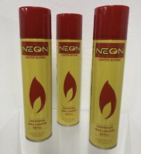 3 Can Neon Butane Fuel Universal Gas Lighter Refill Cartridge 300 mL /10.14 oZ picture