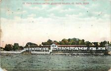 St Paul Minnesota~St Paul Public Baths~Harriet Island~1910 Postcard picture