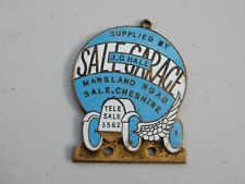 Vintage Enamel J G Hall Sale Garage Cheshire Dashboard Plaque Badge Emblem picture