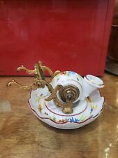 Antique 19th century French porcelain and brass inkwell and pen holder picture