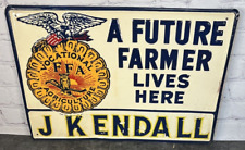 Vintage 1950s A FUTURE FARMER LIVES HERE FFA Embossed Agriculture Farm Sign picture