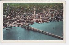 Airplane view Jacksonville Florida St Johns River FL view Postcard 1931 POSTED picture