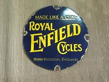 PORCELAIN ROYAL ENFIELD ENAMEL SIGN 30X30 INCHES picture
