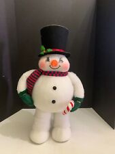 Vintage Large Fluffy Snowman Christmas Decoration 23 inches Tall Made in Taiwan picture