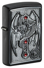 Zippo Anne Stokes Gothic Guardian Emblem Black Matte Windproof Lighter, 49755 picture