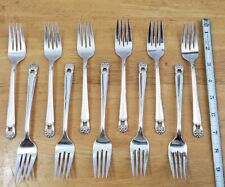 LOT OF 12 1847 ROGERS VINTAGE 1941 ETERNALLY YOURS 🥰 SILVERPLATED SALAD FORKS  picture