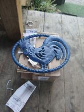 Vintage Made in France blue rooster oval trivet picture