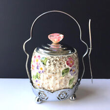 Cute Vintage Jam Pot. Wade. Made In England c1940s. Hand Painted. Stand & Spoon picture